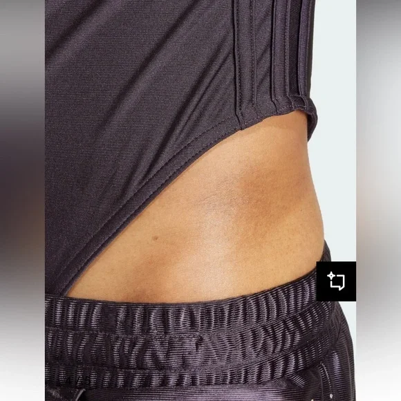 Adidas Originals Spandex Bodysuit in Shiny Aurora Black - Picture 4 of 7